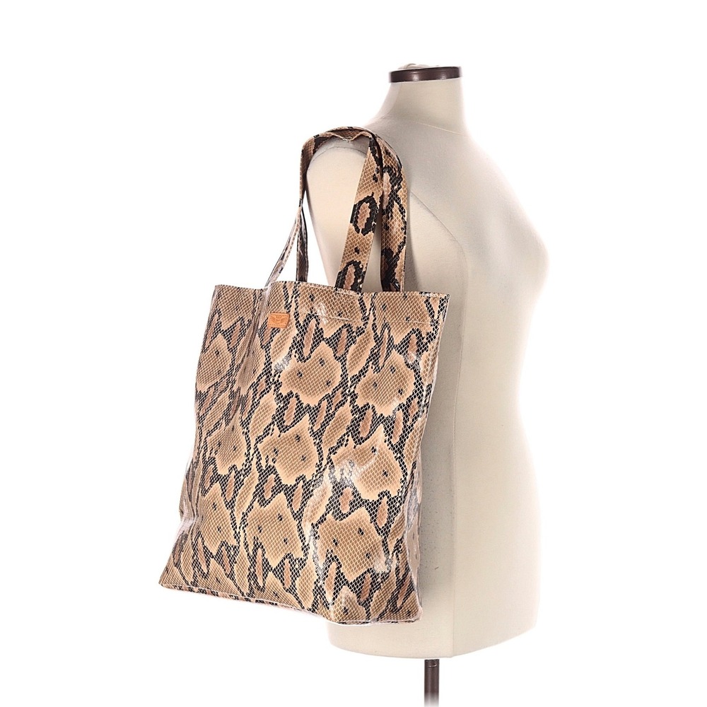 Consuela Snakeskin Print Tote Bag Python Embossed Faux Leather Shopper Handbag